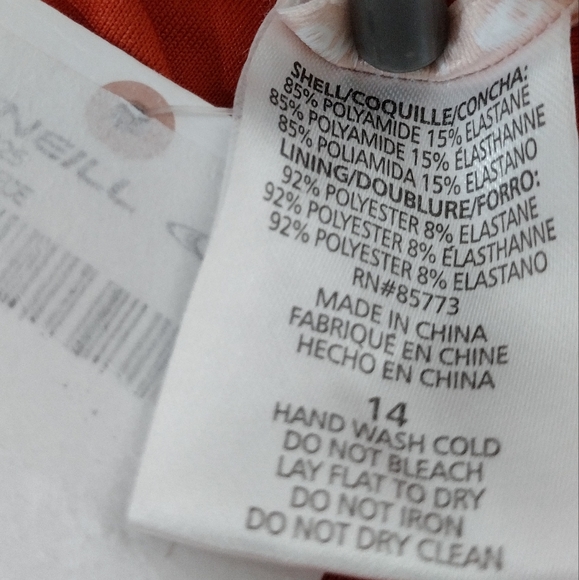 NWT O'Neill Floral Swimsuit Girls 14 Red One Piece Ruffle Beach Vacation - Picture 7 of 7